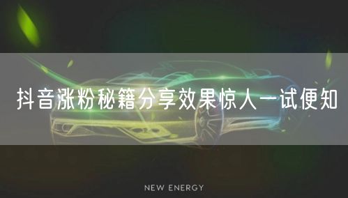 抖音涨粉秘籍分享效果惊人一试便知