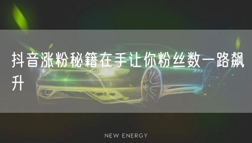 抖音涨粉秘籍在手让你粉丝数一路飙升