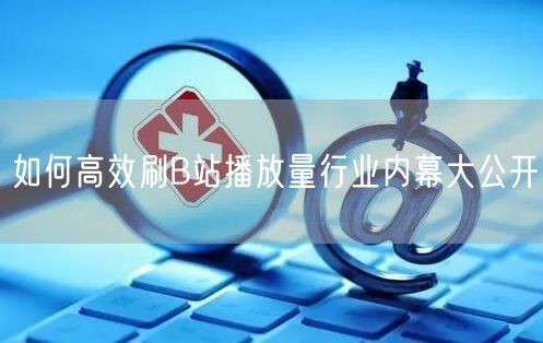 如何高效刷B站播放量行业内幕大公开