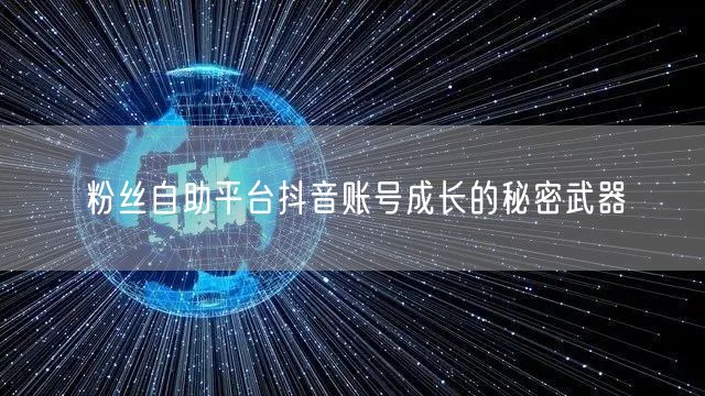 粉丝自助平台抖音账号成长的秘密武器