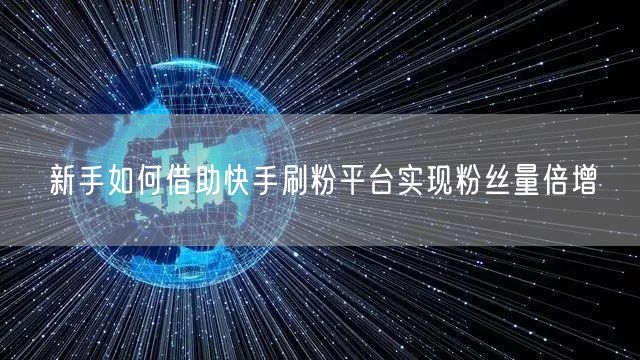 新手如何借助快手刷粉平台实现粉丝量倍增