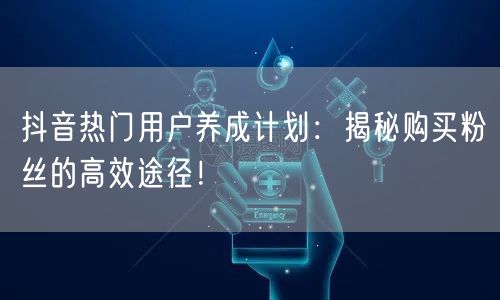 抖音热门用户养成计划：揭秘购买粉丝的高效途径！