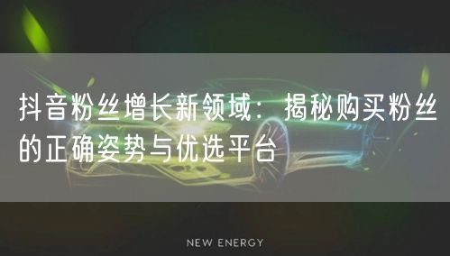 抖音粉丝增长新领域：揭秘购买粉丝的正确姿势与优选平台