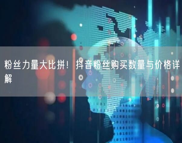 粉丝力量大比拼！抖音粉丝购买数量与价格详解