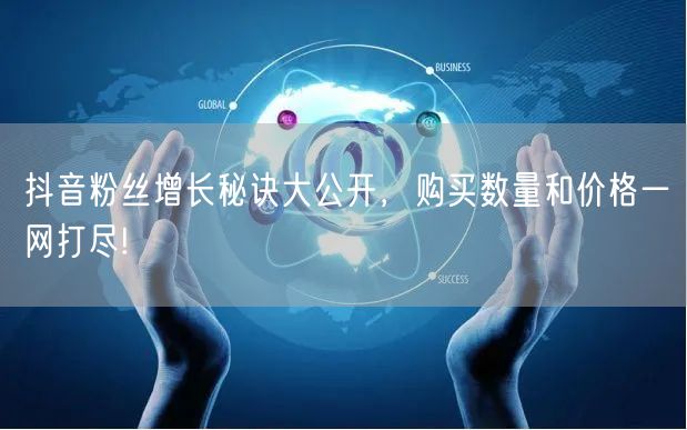 抖音粉丝增长秘诀大公开，购买数量和价格一网打尽!