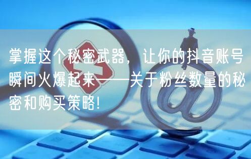 掌握这个秘密武器，让你的抖音账号瞬间火爆起来——关于粉丝数量的秘密和购买策略!