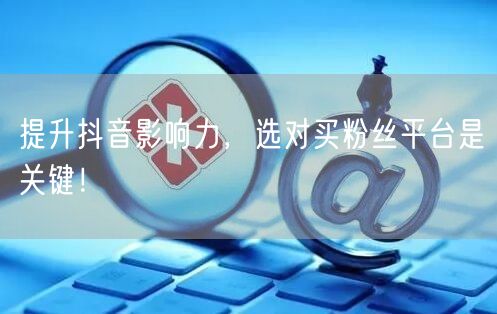提升抖音影响力，选对买粉丝平台是关键！