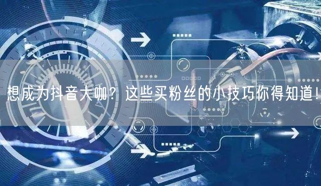 想成为抖音大咖？这些买粉丝的小技巧你得知道！